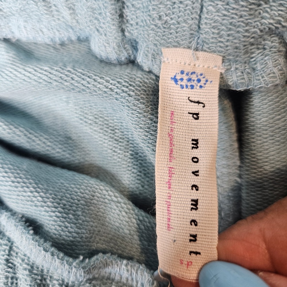 Free People FP Movement Joggers Bayside Blue‎ Terrycloth Trim Size Small - Picture 4 of 9